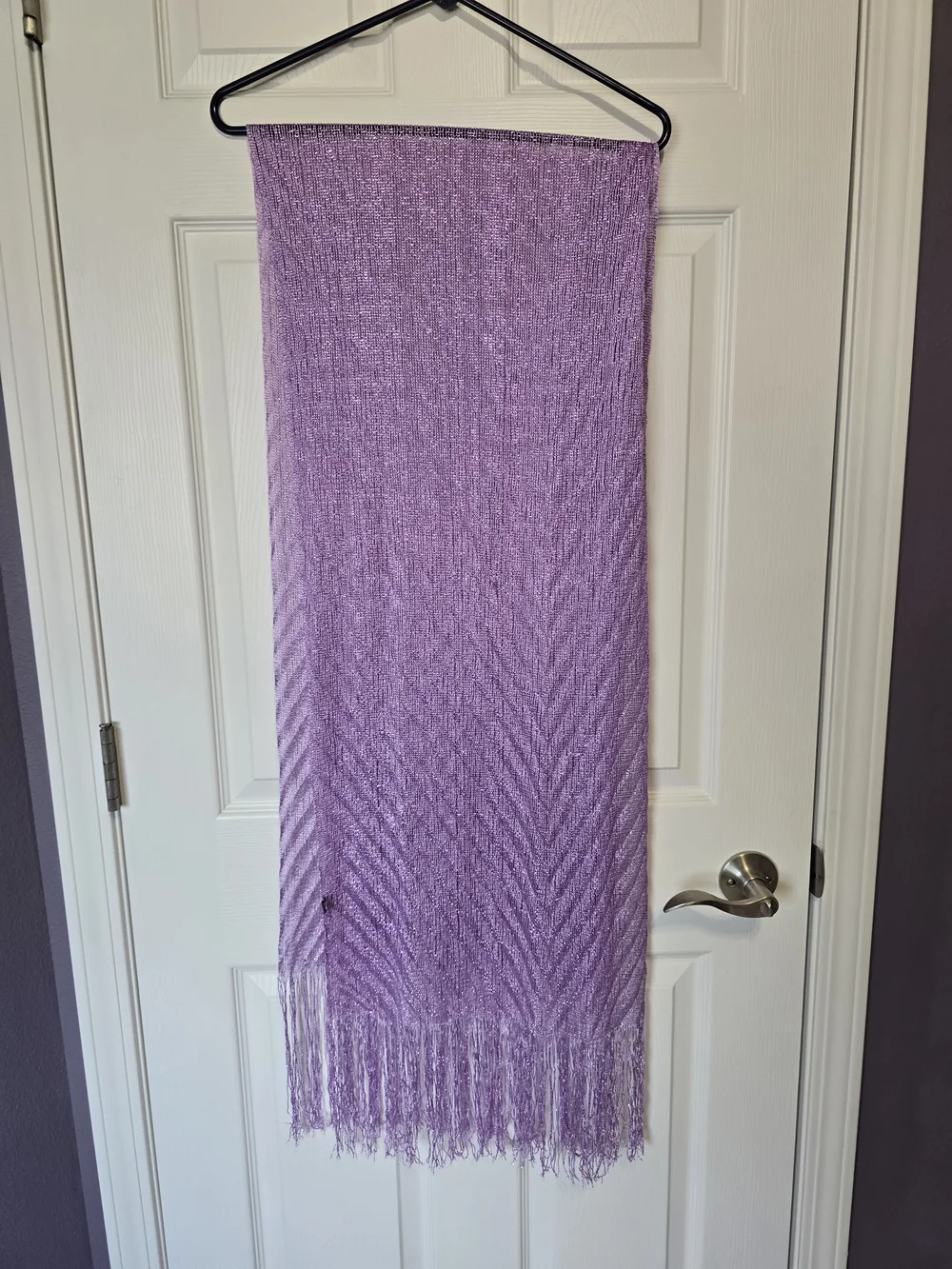 Lilac Fringe Decorative Throw Scarf - Unbranded